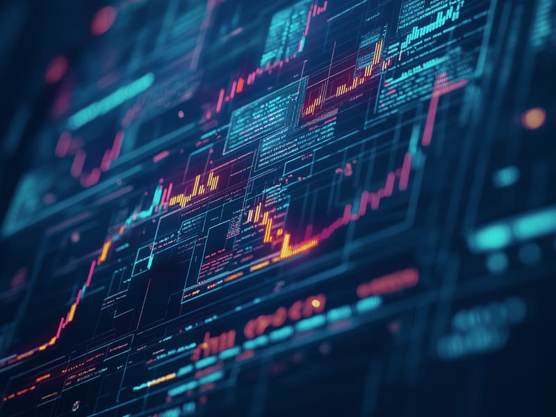 Close-up of colorful analytics charts and data visualizations on a screen