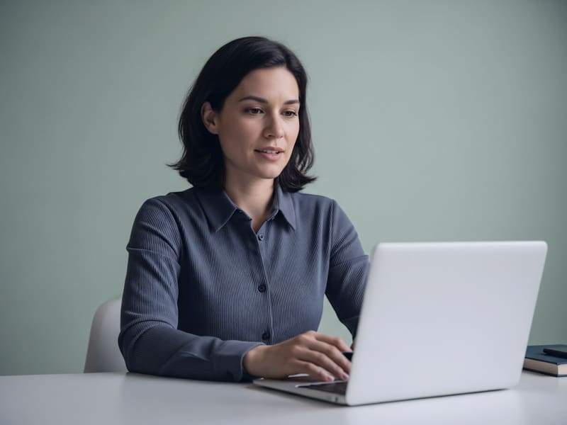 A specialist reviewing operations on a laptop